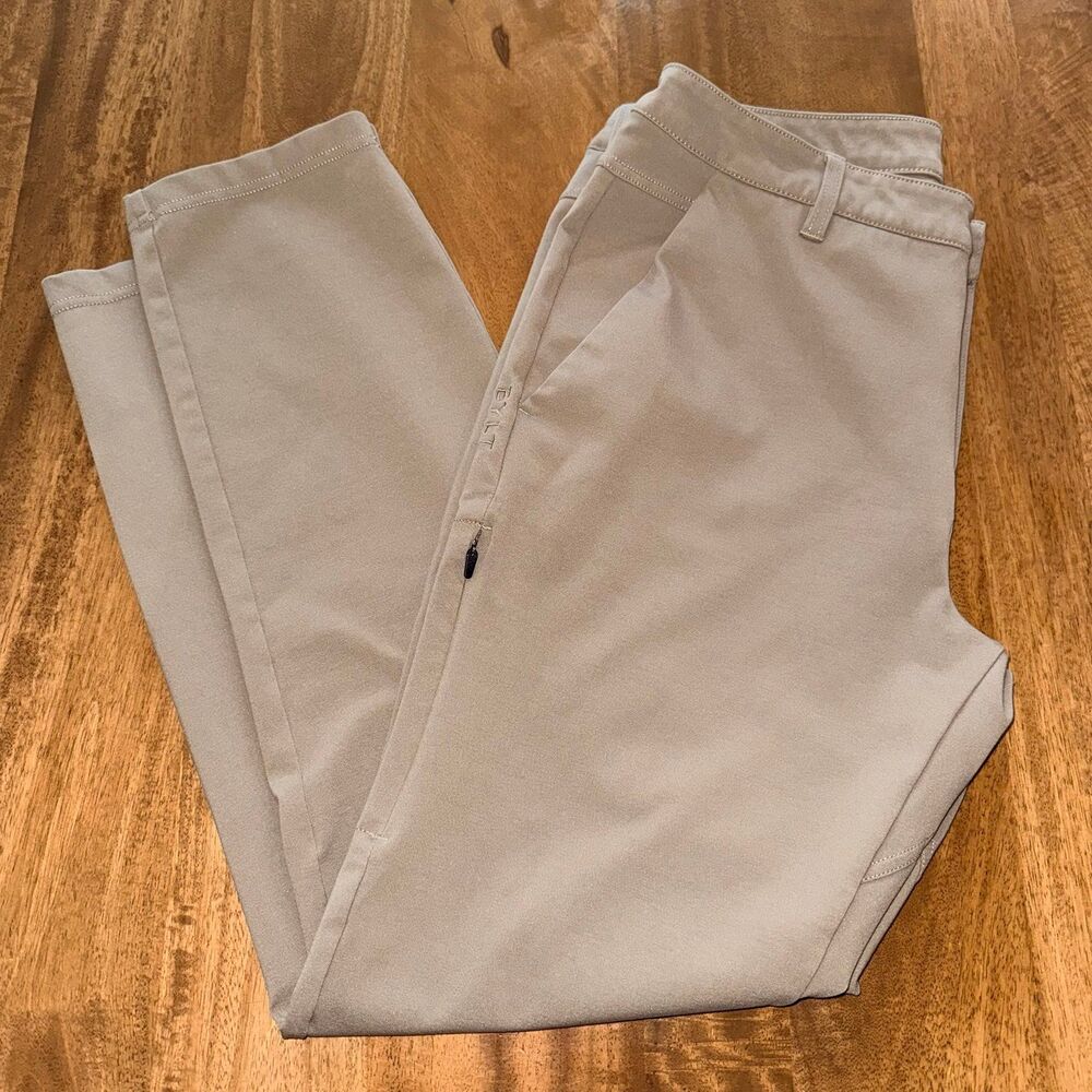 BYLT Built Mens Beige Stretch Performance Pants Size 36 Casual Travel Golf 29.5